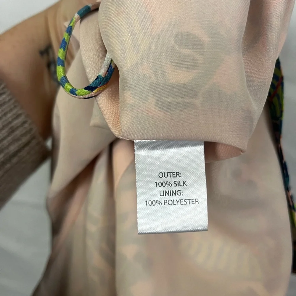 SALONI Women's Silk‎ Tropical Print Ruched Slit Skirt- Size 8 - Picture 7 of 8